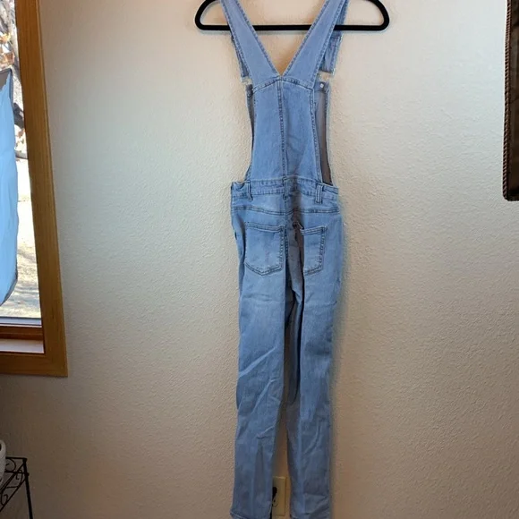 No Boundaries womens denim overalls sz XS casual fall comfy 90s streetwear - Picture 8 of 9